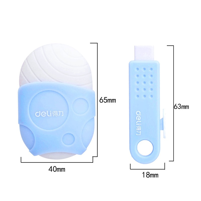 Safe Material TPR Eraser Pushing Type With Protect Cover White Pencil Eraser Kids Students Draw Sketch School Supplies 71084