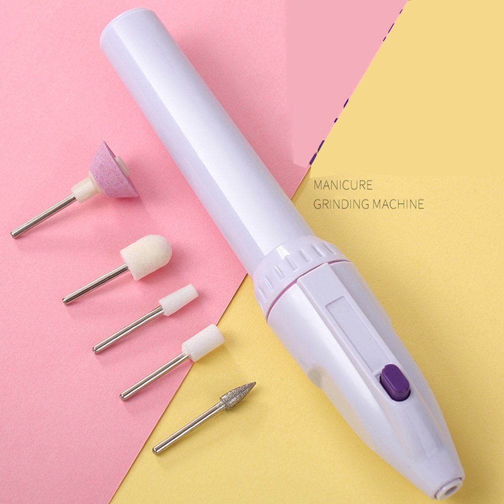 Simple Manicure Model Electric Polisher With 5 Polished Heads Mini Nail Polisher Shining Easy Using Multiple Functions
