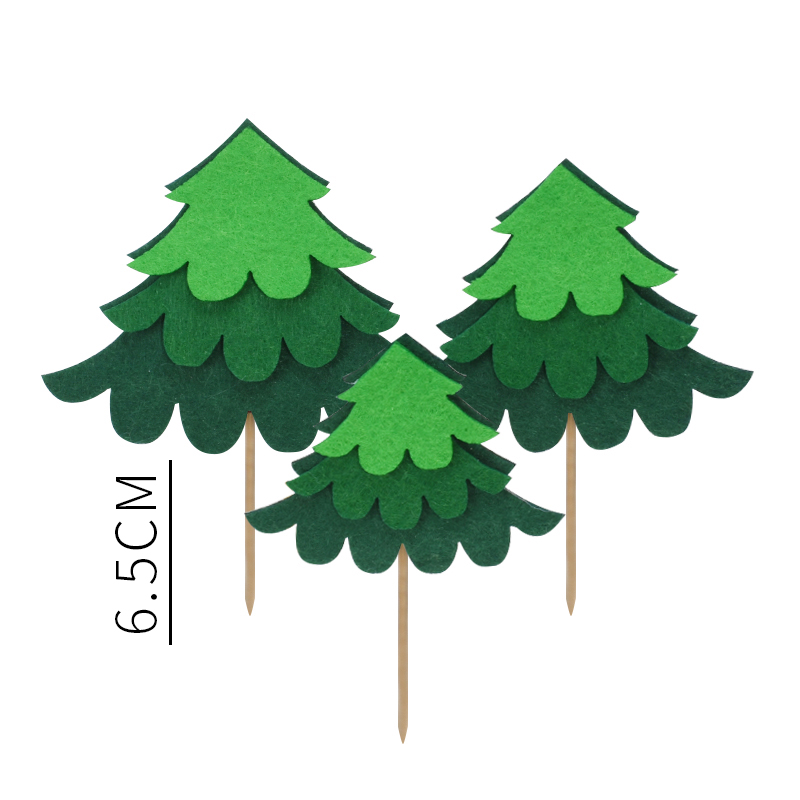 Cakelove Wood Swing animals Decoration Leaf String Felt Tree Bee Cake Topper for Kid Birthday Party Supplies Baking Lovely: tree style 2