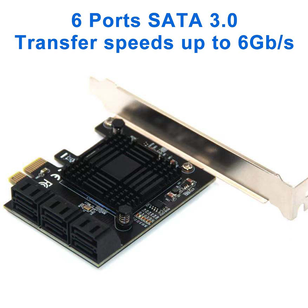 Expansion Card PCIE 1X to 6/10 Ports Adapter SATA3.0 6Gbps Interface Rate Riser Expansion Card for Desktop PC Computer Converter: 1 x PCI-E to 6 Port