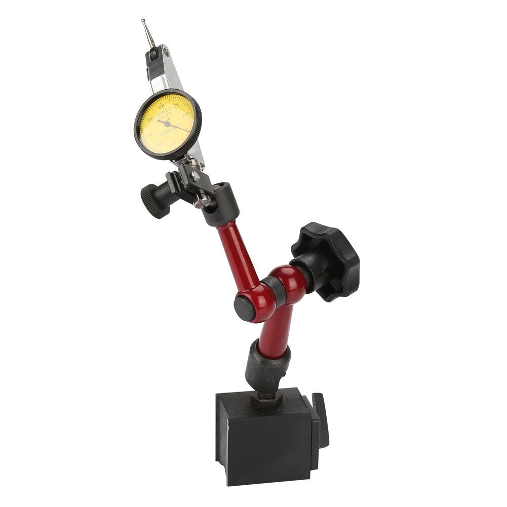1 Set Flexible Strong Magnetic Gauge Stand Base Holder + Lever Dial Test Indicator Gauge Flexible Magnetic Base