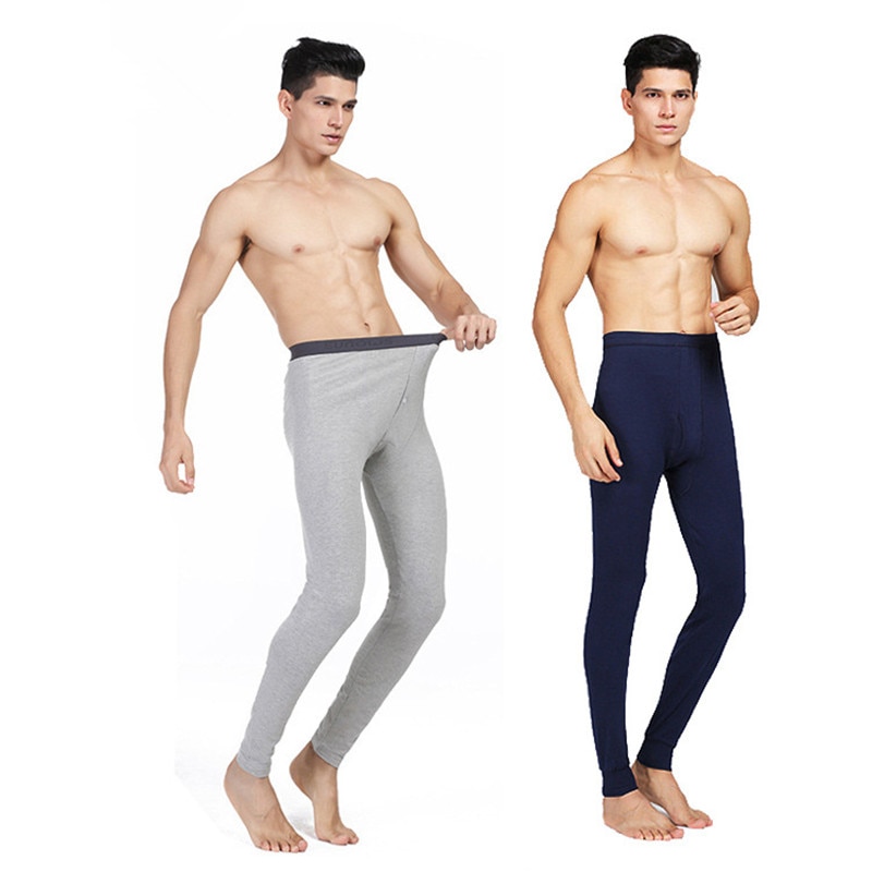 3 uds Invierno hombres largo calzoncillos de algodón ropa interior térmica hombre cálido largo calzoncillos Pantalones de