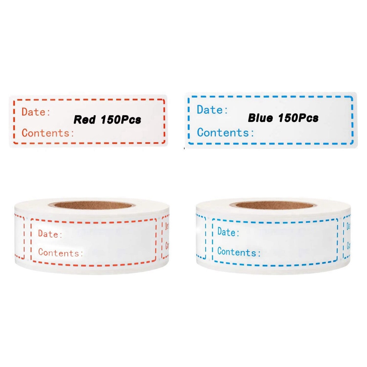 300Pcs Removable Freezer Labels 1 x 3 Inch &amp; 500x Removable Freezer Labels Food Storage Stickers (Blank White)