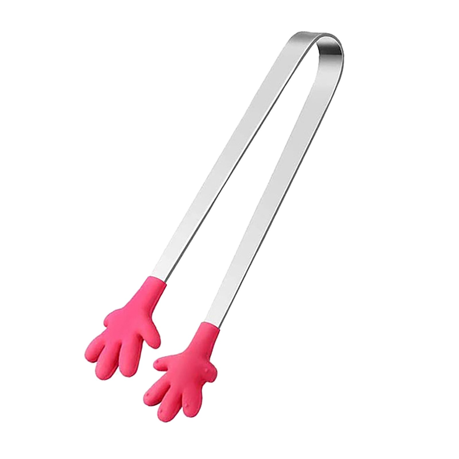 Stainless Steel Heat Resistant Kitchen Tong Ice Tong Small Non-slip Silicone Bread Tong Kitchen Tools Bbq Tools Accessories: Red