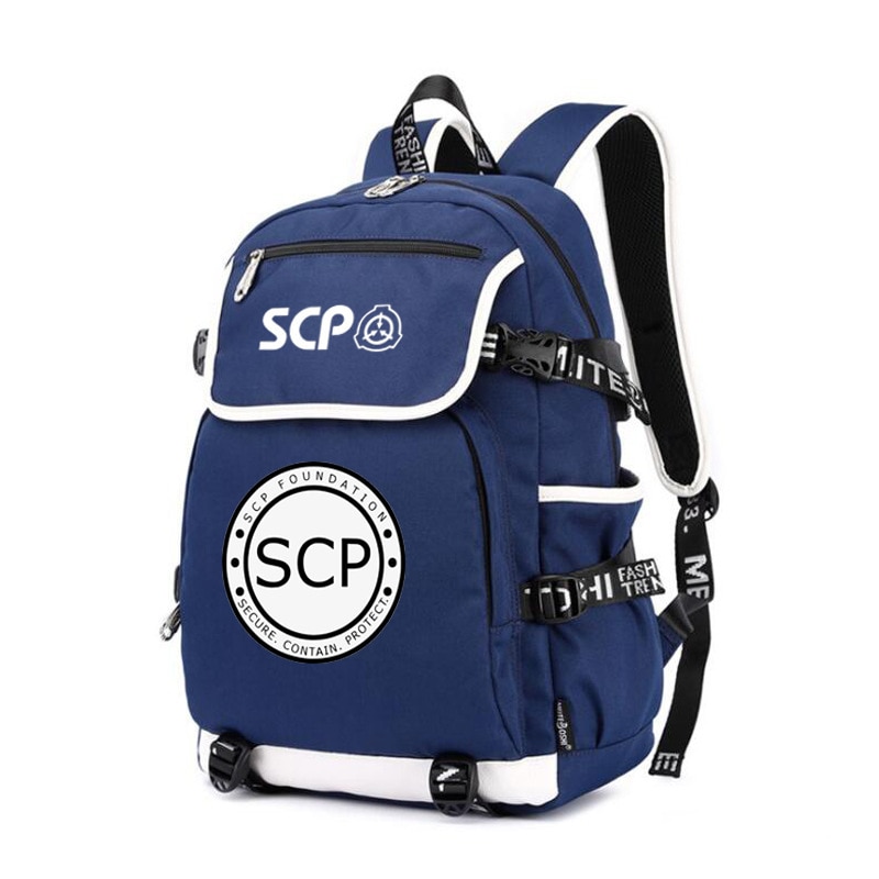 Special Containment Procedures Foundation SCP Backpack Unisex Laptop Shoulder Bags Teens Kids Travel Bags School Bag Bookbag: 5 Blue