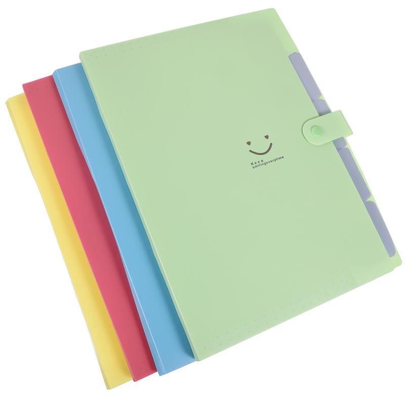 4pcs A4 Pocket Multi-layer Practical Accordion Folders File Organizers Expanding File Folders