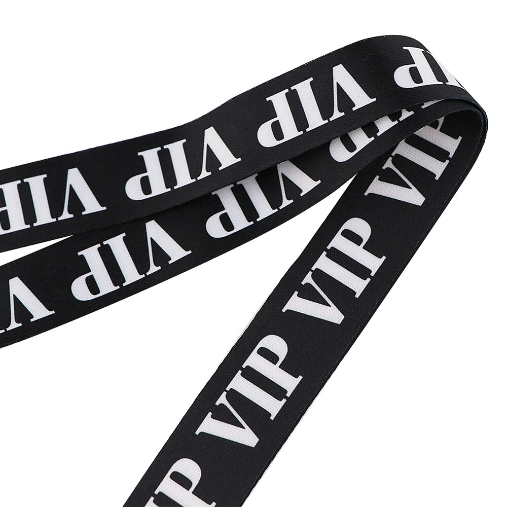 VIP kółko do kluczy czarne smycze na klucze identyfikator telefon komórkowy sznurek szyi akcesoria z paskami prezenty