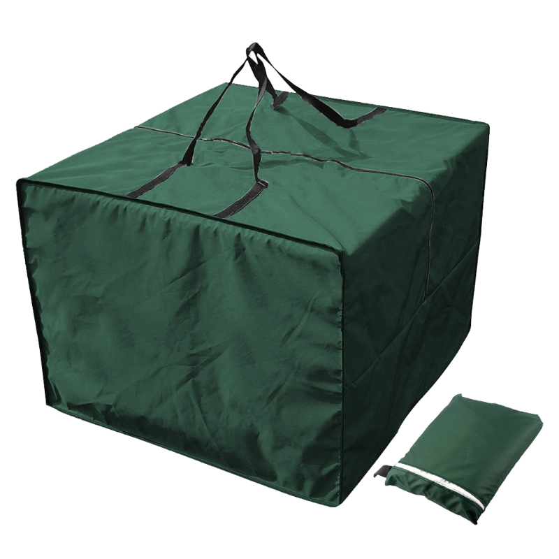 Bolsa de almacenamiento de cojín cuadrado, funda protectora con cremallera para muebles de jardín, asiento, funda de transporte, árbol de Navidad: Green