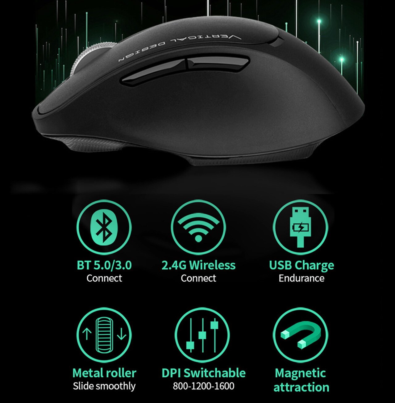 Connect 3 computers Wireless Mouse Game Ergonomic Mouse RGB Optical Bluetooth connection USB Mice For Windows Mac