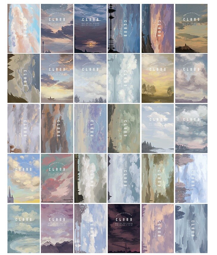 143mmx93mm sky cloud paper postcard
