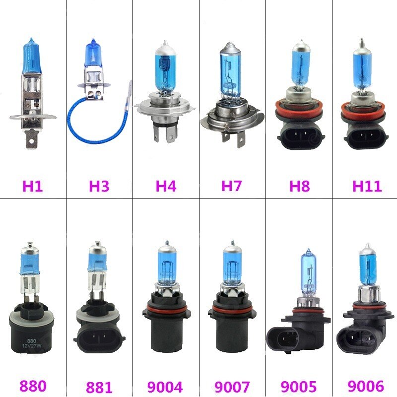 2Pcs H4 H7 H1 H3 H11 100W 5000K Halogeen Auto Koplamp Lamp Wit 12V Xenon Blauw glas Lamp HB3 9005 9006 HB4 Koplamp Lampen