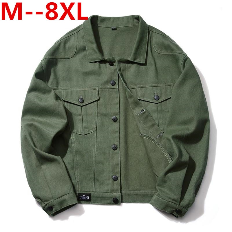 Plus størrelse vår høst 10xl 8xl 7xl 6xl 5xl 4xl meter menn frakk herre denim herre økt jakke chaqueta hombre jakkeslag