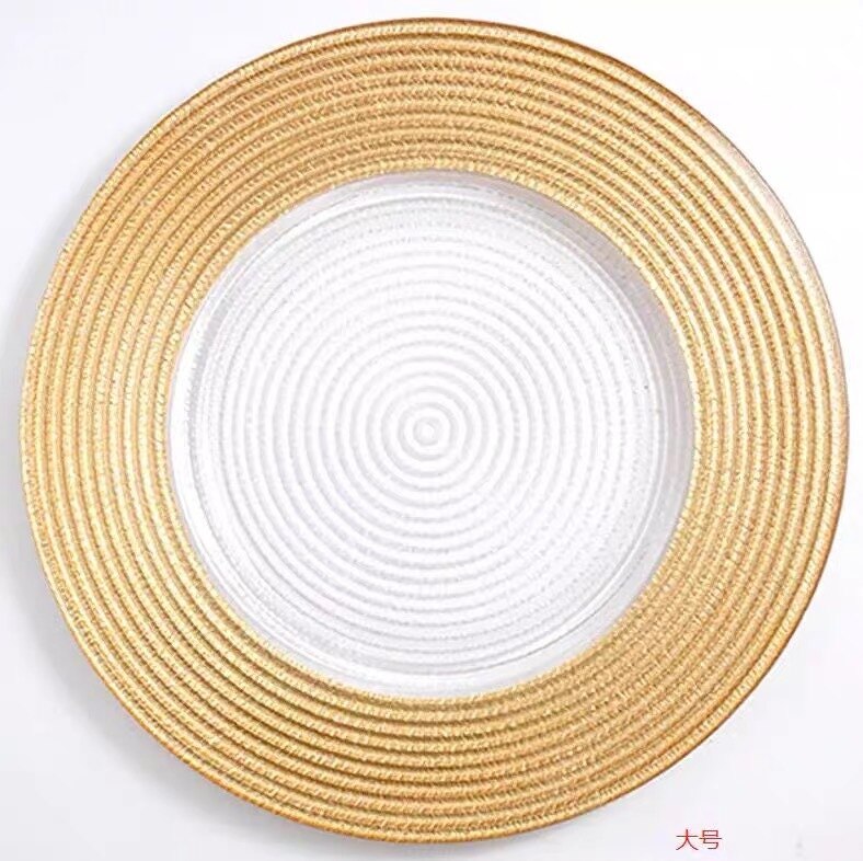 Aesthetic Patterned Kitchen Glass Plates Dinner Serving Ceramic Gold Luxury Dinner Plates Souplast Marble Pratos Ceramic OA50PS: 32cm