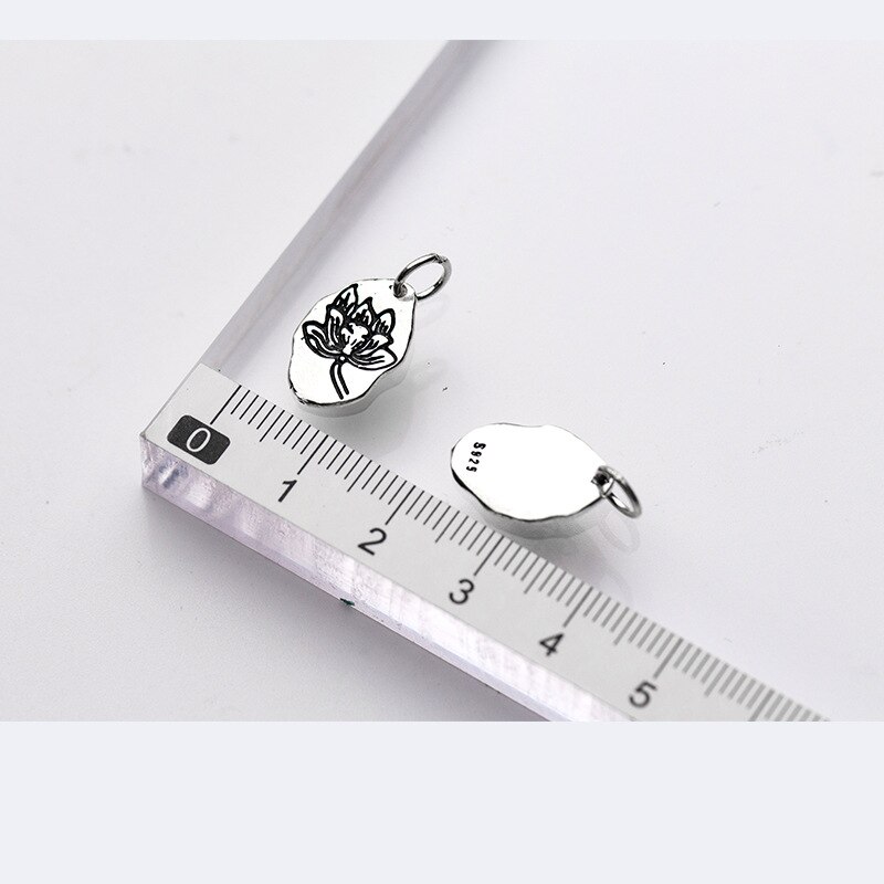 Uqbing 925 Sterling Zilveren Vintage Thai Zilveren Lotus Patroon Charms Fit Diy Armbanden