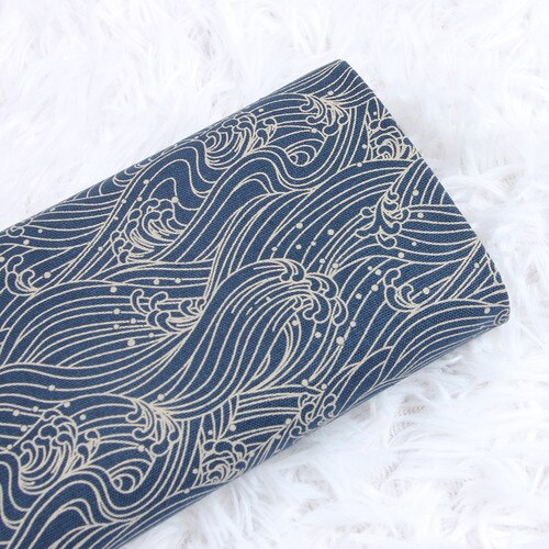 110*45cm dikke katoenen stoffen japanse marineblauwe printstof voor het naaien van handgemaakte doe-het-zelf mond gouden verpakking tas bankdoek materiaal: Katoenen stof 3