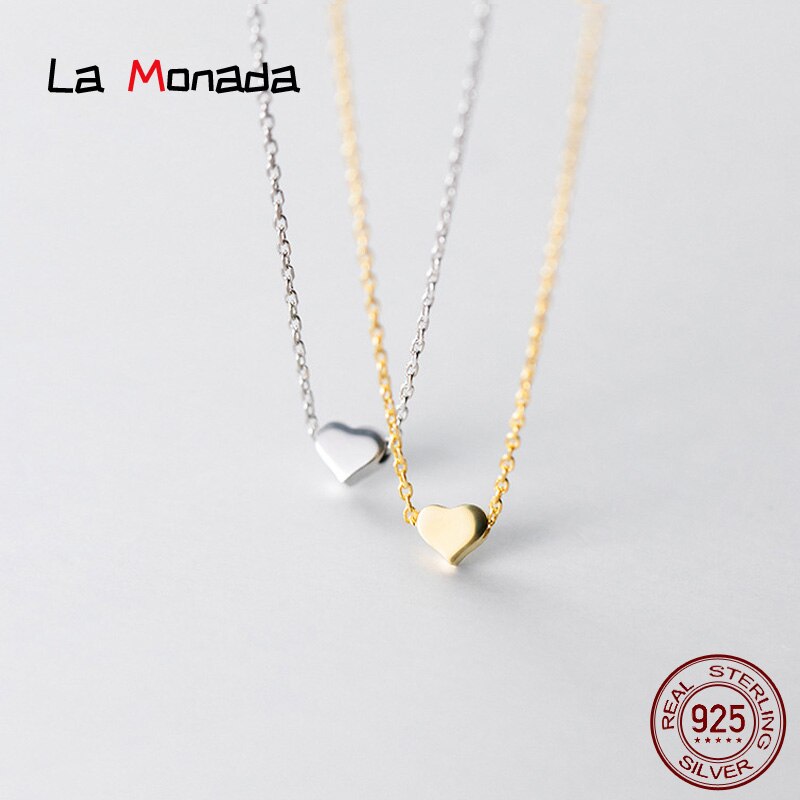 41cm-44.5cm collane in argento 925 donna argento lucido Fine 925 gioielli per donna ciondolo a cuore collana a catena femminile sul collo