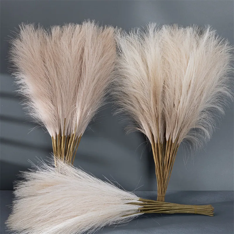 10 Stück Seiden-Pampasgras-Dekor, künstlicher Blumenstrauß, flauschige Simulation, künstliche Pampas-Anordnungen für Hochzeit, Heimdekoration
