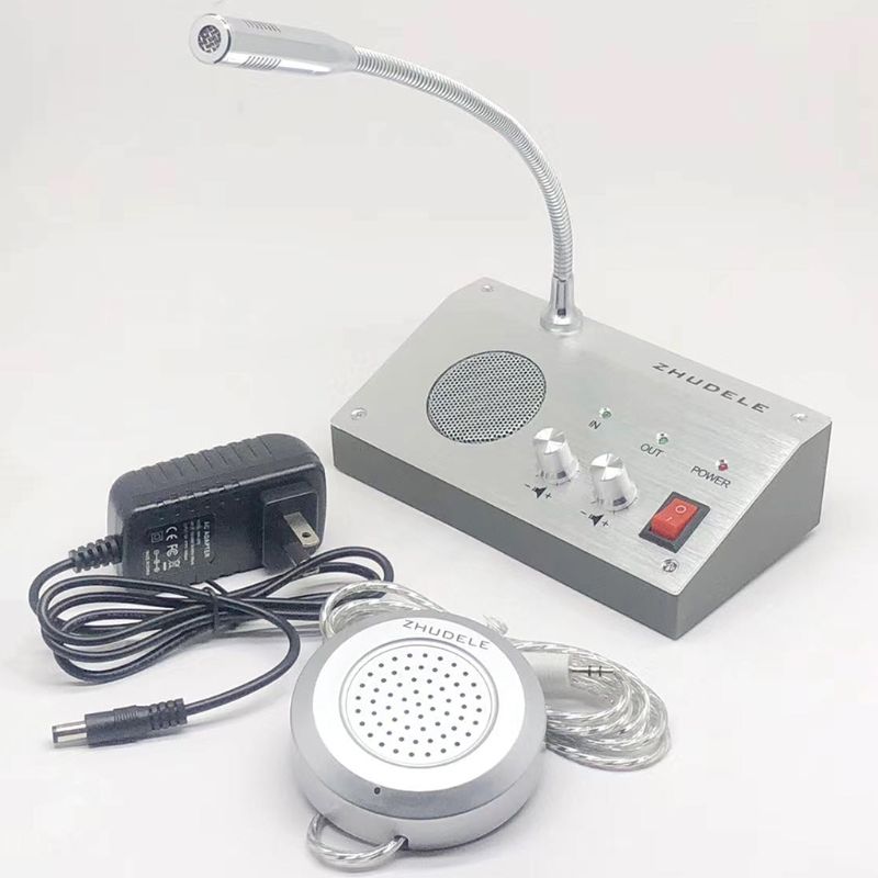 Dual Way Window Intercom System Bank Counter Interphone Zero-touch For Business Store Bank Station Ticket Window 9908