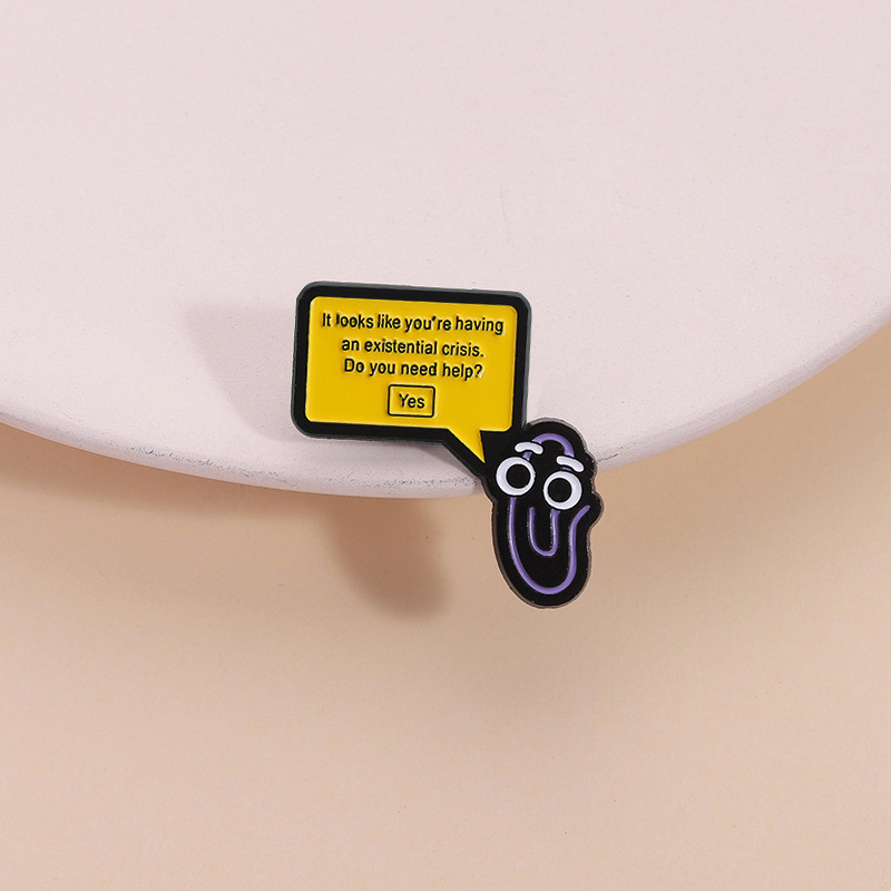 Leuke programmeur serie Creatieve cartoon minimalistische brief paperclip badge Emaille Pins Broches Kleding Badges Sieraden Cadeau