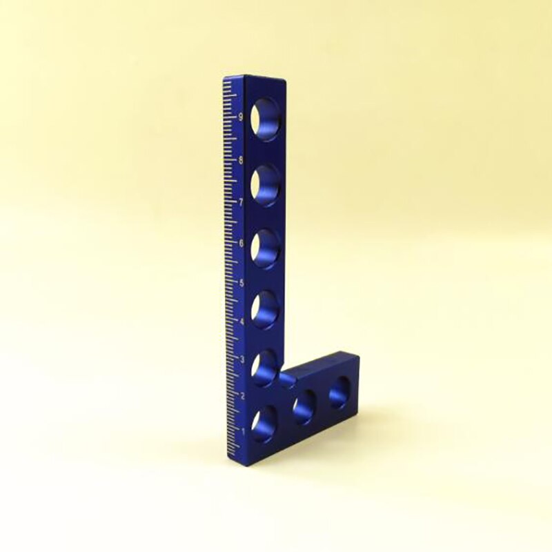 Aluminum Alloy Ruler Metric Height Ruler 90 Degrees L Square Carpentry Measurement Tool Angle Line Ruler Blue