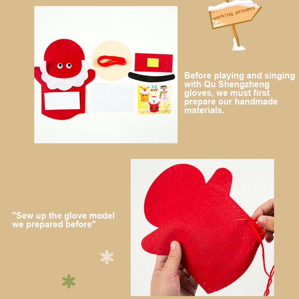 Enfants bricolage à la main marionnettes en tissu pâte à découper gratuite couture décoration de noël enfants jouets éducatifs pour enfants