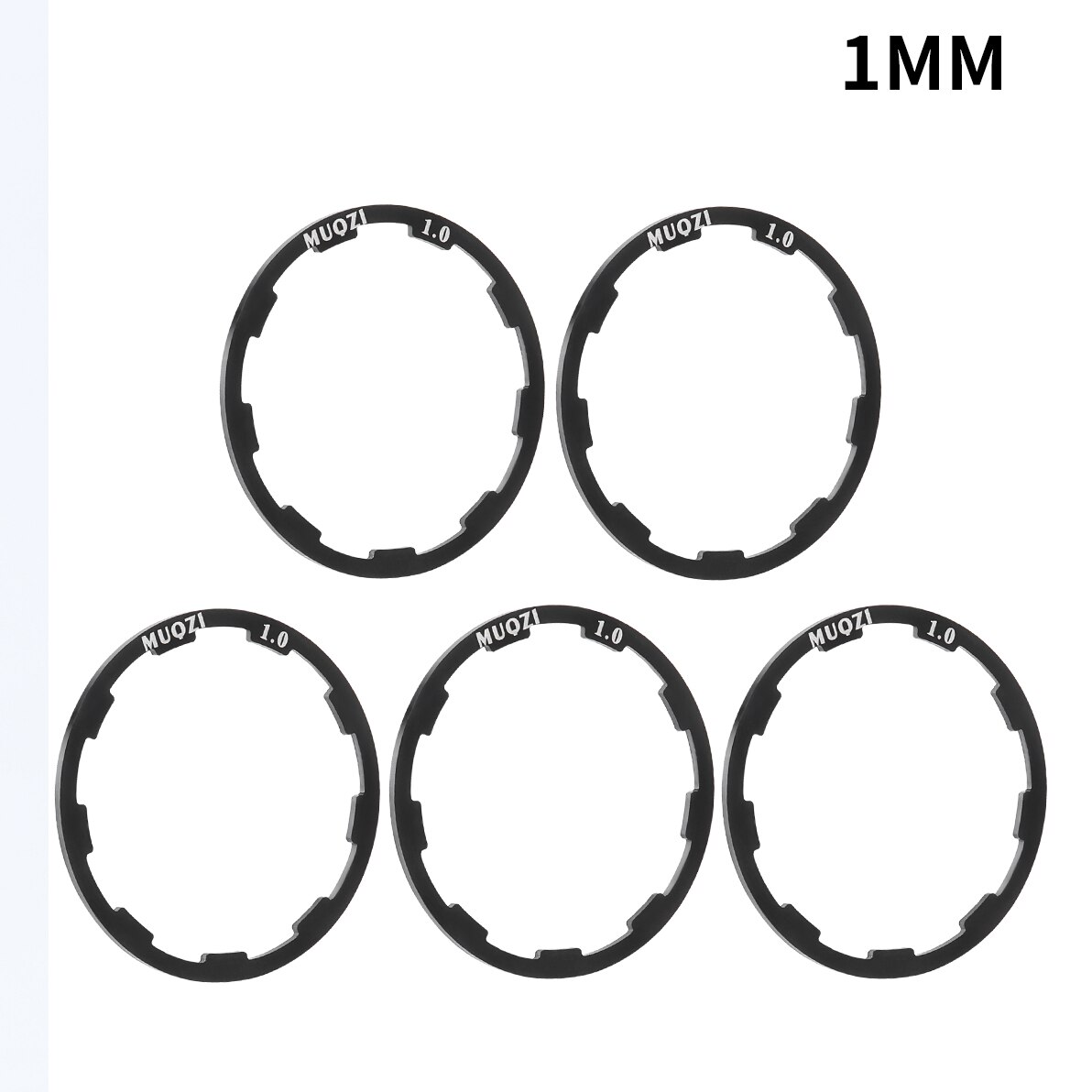 Mountain Bike Flywheel Washer Multi-Specification Cassette Flywheel Road Bike Gasket Hub Tower Base Ring Fitting: Black-1mm