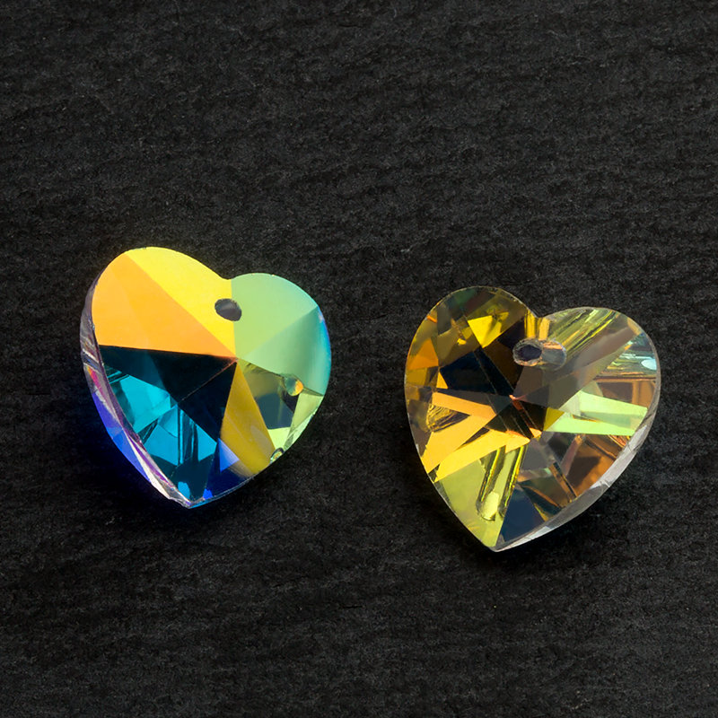Best 14mm 28pcs/pack charms love heart crystal AB glass beads crystal beads gems for Jewelry making Necklaces Earrings