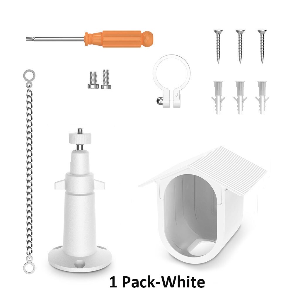 Wall Mount Holder for Arlo Pro 3/Arlo Ultra with Waterproof Protective Cover Case and Anti-theft Chain,Arlo Camera Accessories: 1 pack-white