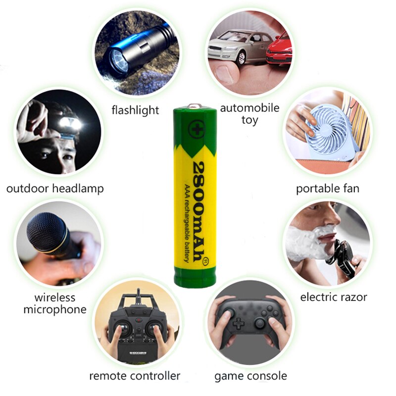 2-20Pcs Aaa Batterij Alkaline 2800 Mah 1.5 V Aaa Oplaadbare Batterij Voor Batterij Afstandsbediening Speelgoed Batterij licht Batterij
