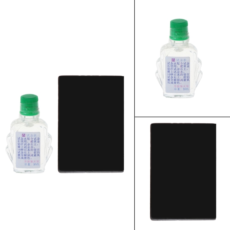 Kit práctico de prueba de ácido, juego de herramientas de joyería Touchstone de agua para pruebas de oro platino plateado