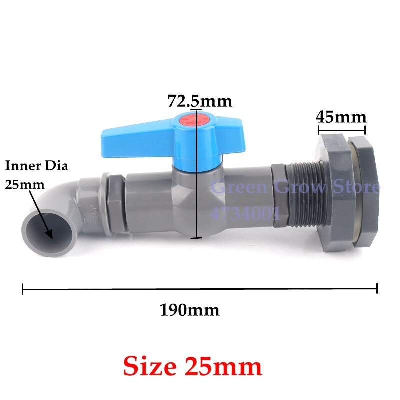 20 25 32 40Mmdirect/Elleboog Pvc Water Tank Gezamenlijke Aquarium Fish Tank Connectors Combinatie Pak Water Tank Pvc inlaat/Uitlaat Water: Size 25mm Elbow