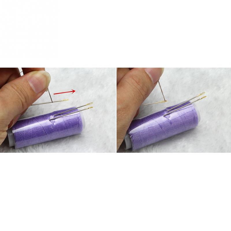 12 stks/partij blind Naalden goud staart te gaan door van side hand naaien borduren tool DIY handwerken Naaien Naalden