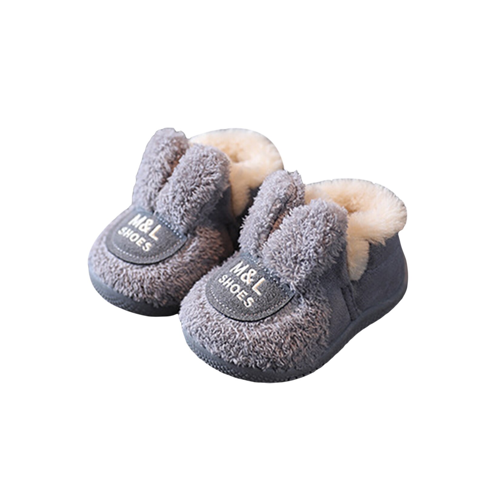 Scarpe adorabili per bambini pantofole per neonati bambino neonato ragazza presepe scarpe simpatico cartone animato orecchie di coniglio antiscivolo Prewalker pantofole per bambini: GRAY / 13
