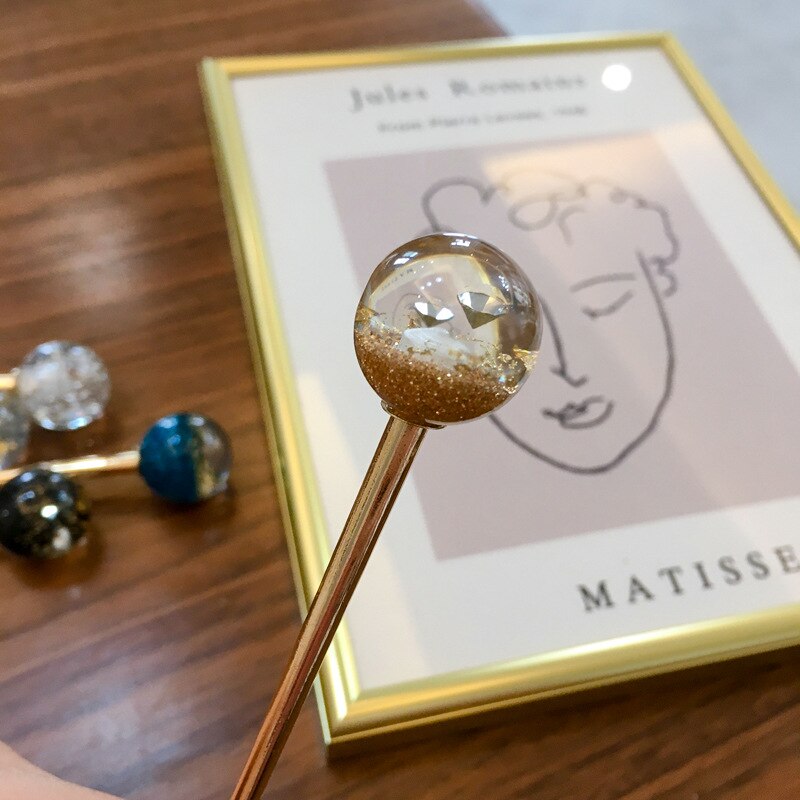 Vrouwen Meisje Glanzende Folie Sterrenhemel Bal Planeet Japan Haar Sticks Handgemaakte Barrette Haarspelden Haar Accessoires Hoofddeksels Sieraden: 3