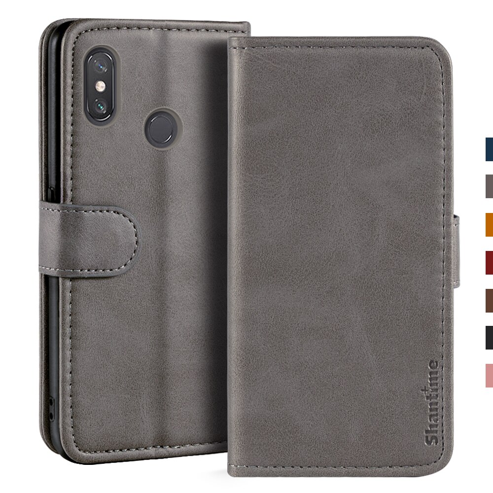Étui pour Xiaomi Mi Max 3 étui portefeuille magnétique housse en cuir pour Xiaomi Mi Max 3 Coque de support étuis pour téléphone: Gray