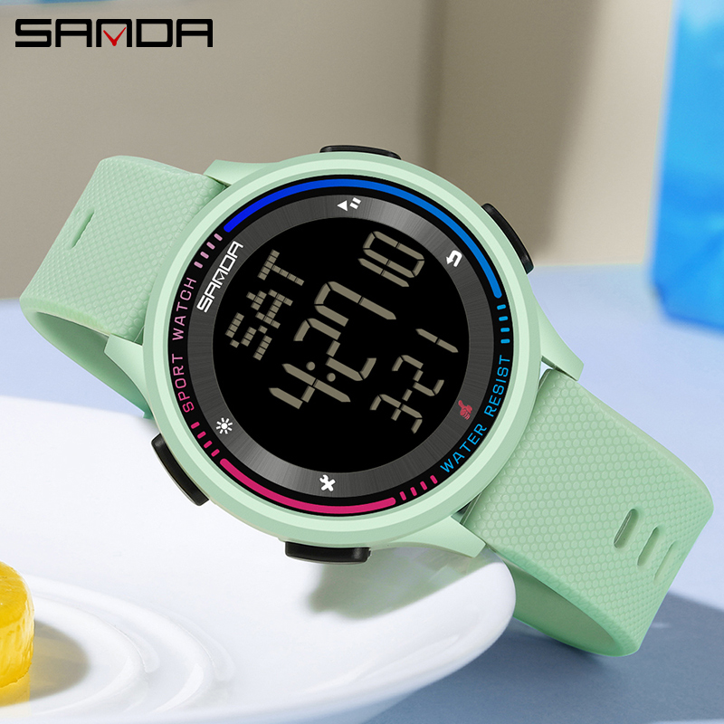 SANDA 6158, Teenager, Studenten, modisch, digitales Uhrwerk, Handuhr, trendig, wasserdicht, draussen-Sportmodus, freundlicher-Armbanduhr