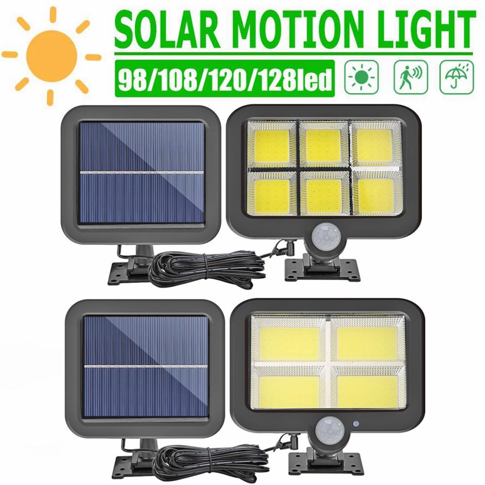 3 Modes 128LED lumière solaire en plein air capteur de mouvement applique murale IP65 étanche projecteur solaire alimenté lampe rue jardin lumière
