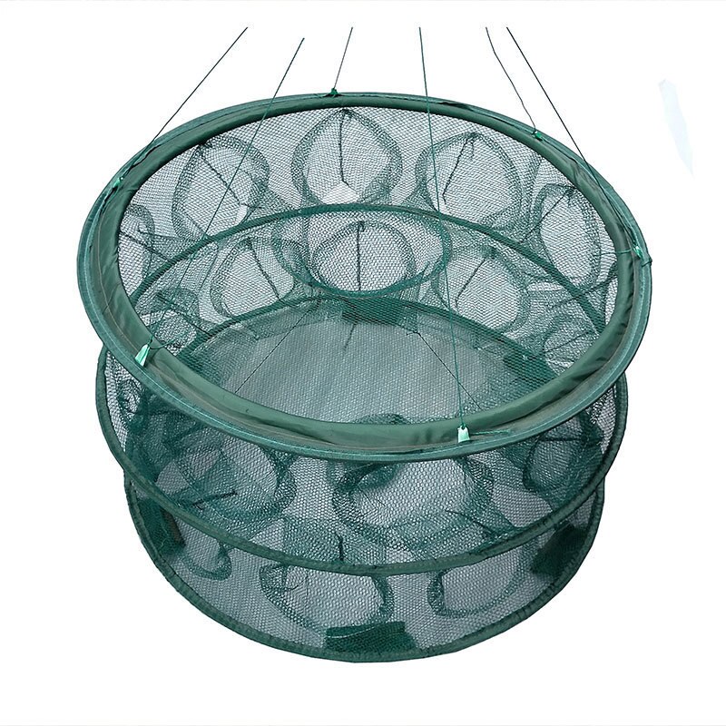Automatic Fishing Net Trap Cage Foldable Round Shape Fishing Network Shrimp Cast For Crabs Crayfish catcher Dip Fishing Cage