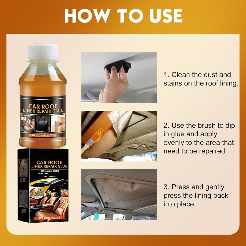 Auto Dachhimmel Reparatur Kleber Dach Liner Schnelle Reparatur Kleber Kleber Auto Dach Stoff Kleber Reparatur Rquick Trocknen Temperatur