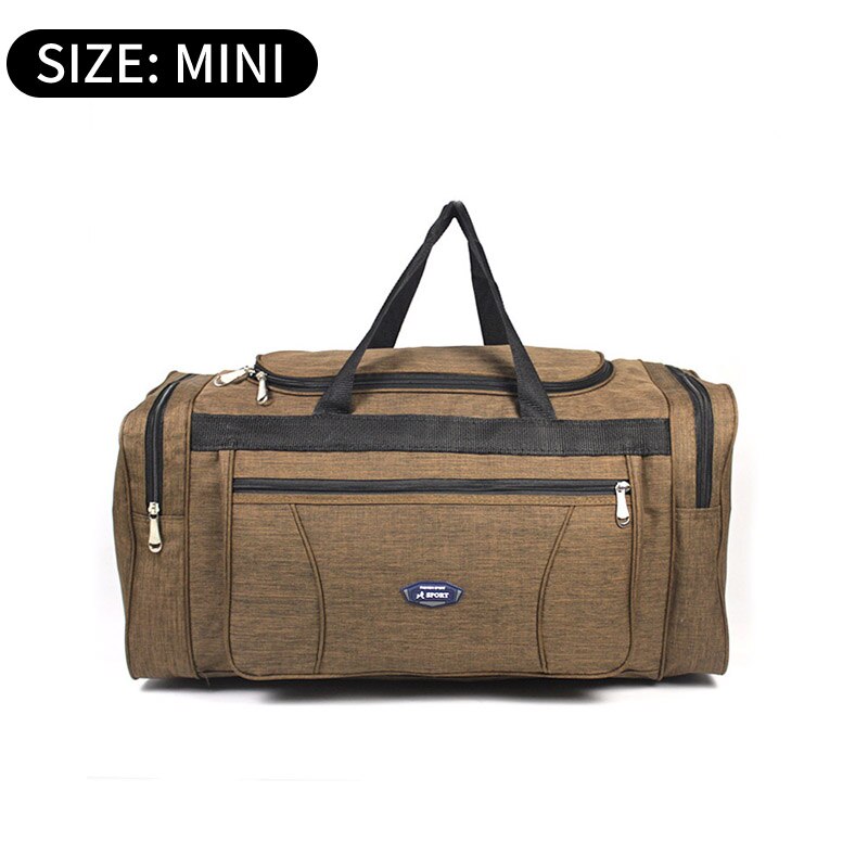 Bolsa de viaje Oxford para hombre y mujer, Maleta de viaje, bolsa de gran capacidad para hombre, bolsa deportiva para gimnasio XAB1: Mini Brown