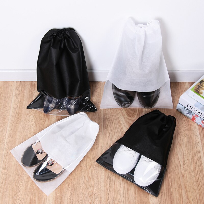 1PC Waterproof Shoes Bag Covers Portable Travel Organizer Drawstring Bag Cover Non-Woven Fabric Shoe Cover Accessories