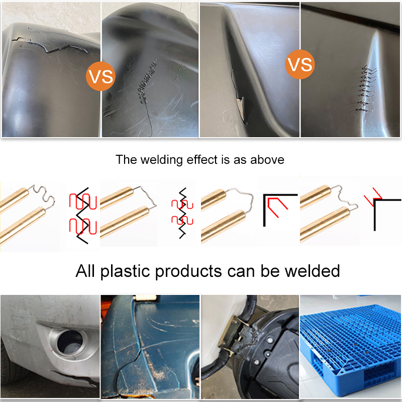 100W Plastic Welding Machine Stapler Electric Soldering Iron Car Bumper Repair Kit PVC Portable Garage Tool With Storage Bag