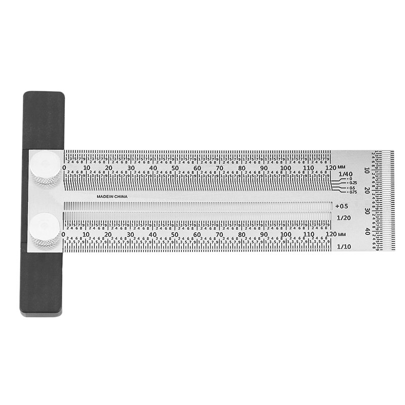 120 MM T Square Woodpecker Tools Woodpecker Square Precision Tiny T-Rule Precision Marking Ruler: Silver