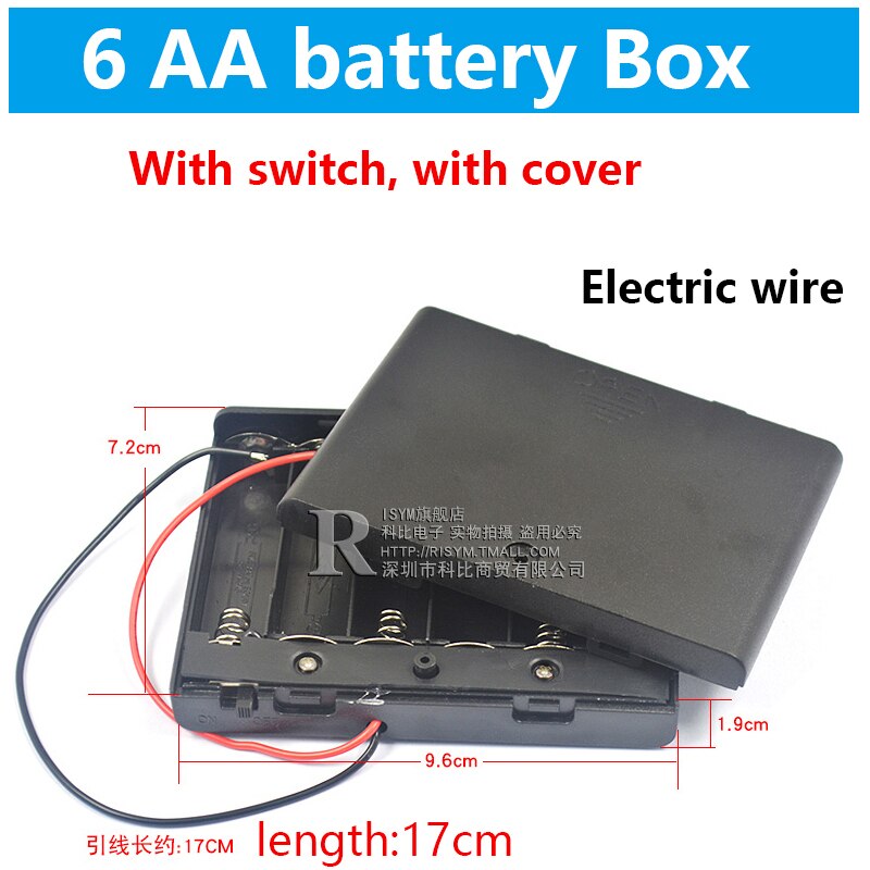 AA Battery Storage Box AA batteries Packs Case DIY Battery Holders Cell Box AA Batteries Holder with Switch and Cover 1-8x: 6x battery box-SW