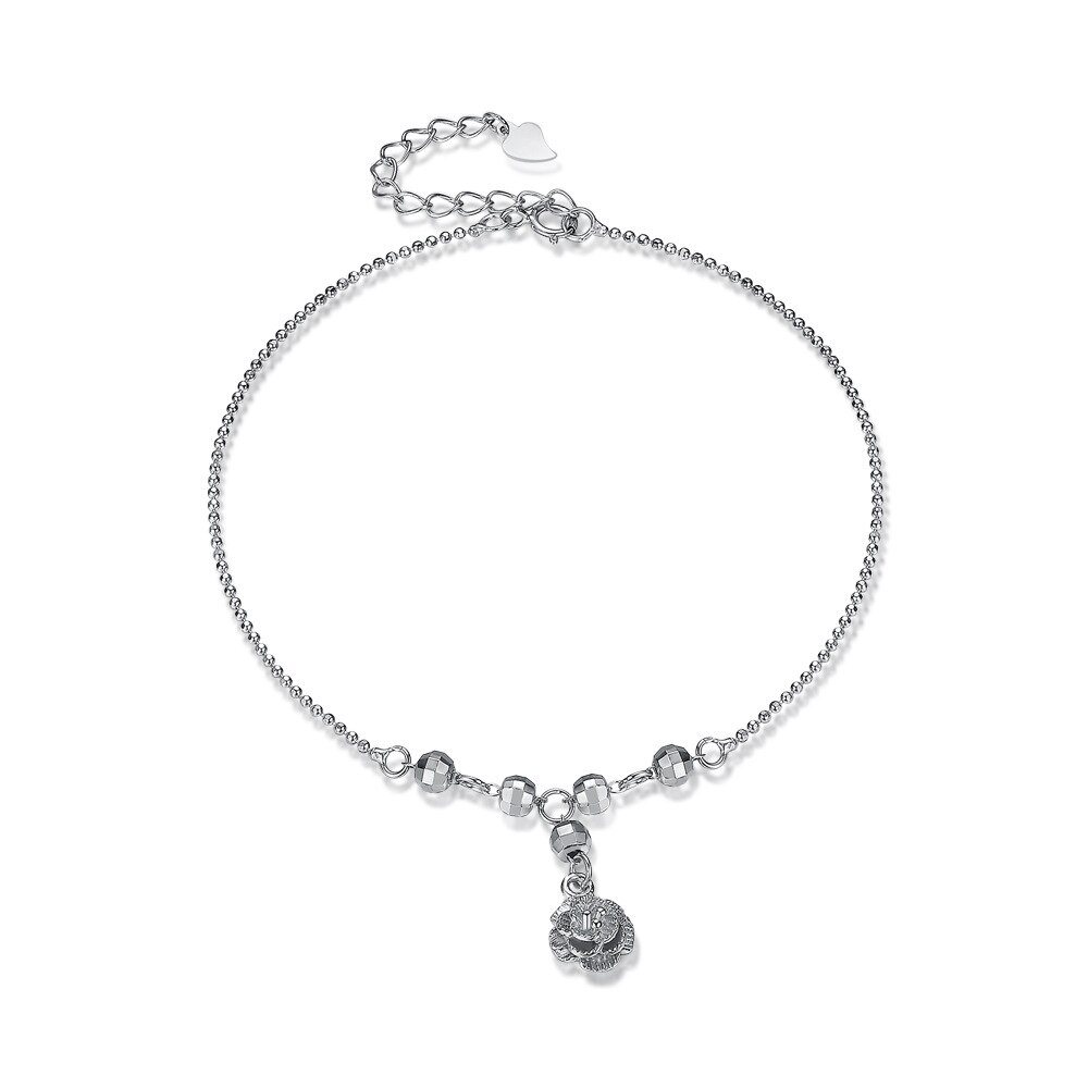 Cavigliera rosa autentica 100% Charms in argento Sterling 925 bracciale alla caviglia cavigliere gioielli Halhal per le donne gioielli indiani regali per le gambe