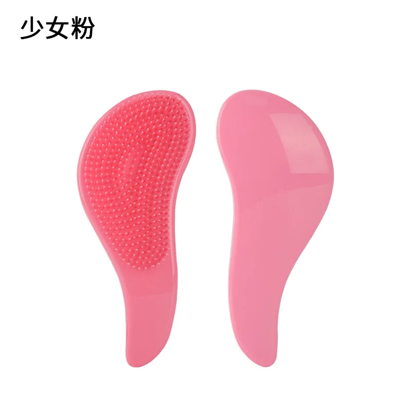 Peine desenredante con mango mágico, Mini cepillo de pelo de masaje antiestático, cepillo de masaje de ducha húmeda larga, herramientas de estilismo para el cabello de salón, 1 ud.: Rojo