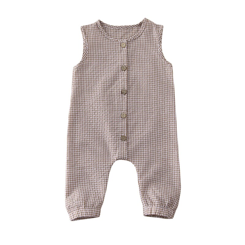 Barboteuse à carreaux pour enfants de 0 à 18 mois, vêtements d'été pour bébés filles et garçons, combinaison: A / 12M