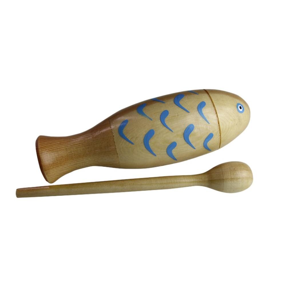 Orff verdens træfiskformede klapper musikinstrument til børn rytme tidligt pædagogisk legetøj med percussion stick
