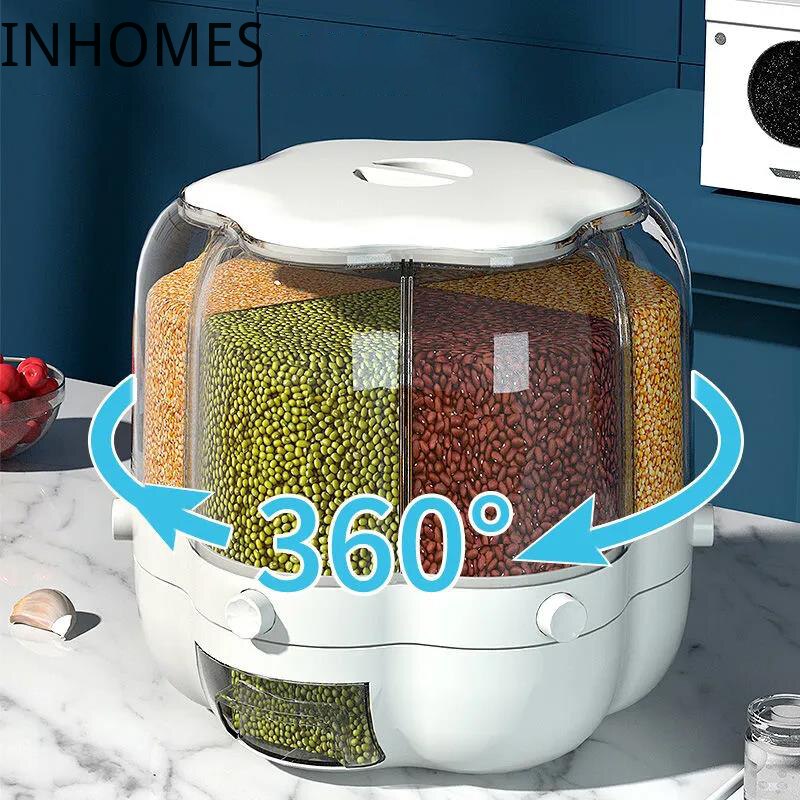 Graandispenser, 360° roterende voedseldispenser met 5 roosters