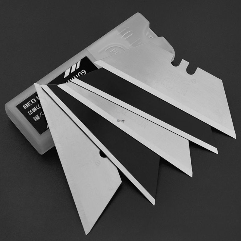 10 stk specielle knivblade stålmateriale brugskniv trapezblade udskiftning gør-det-selv kunsthåndværksskærerværktøj
